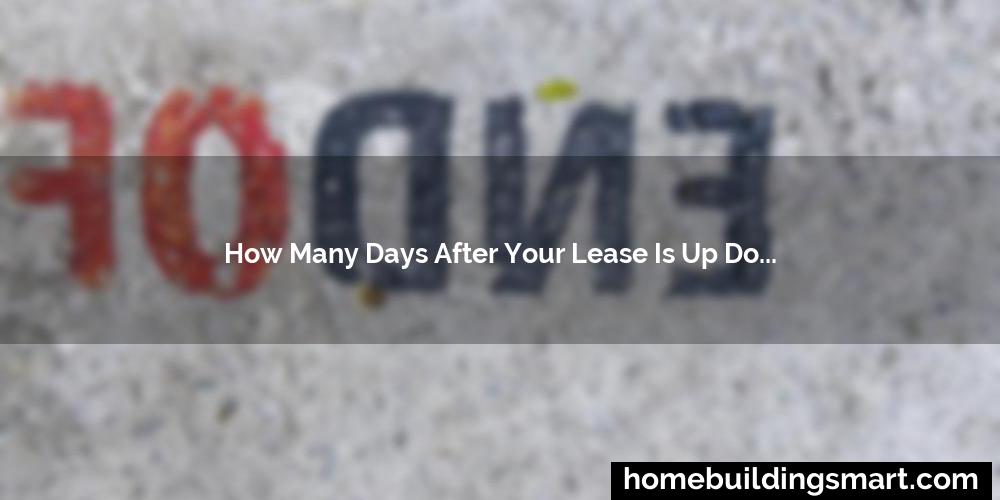 How Many Days After Your Lease Is Up Do You Have To Move